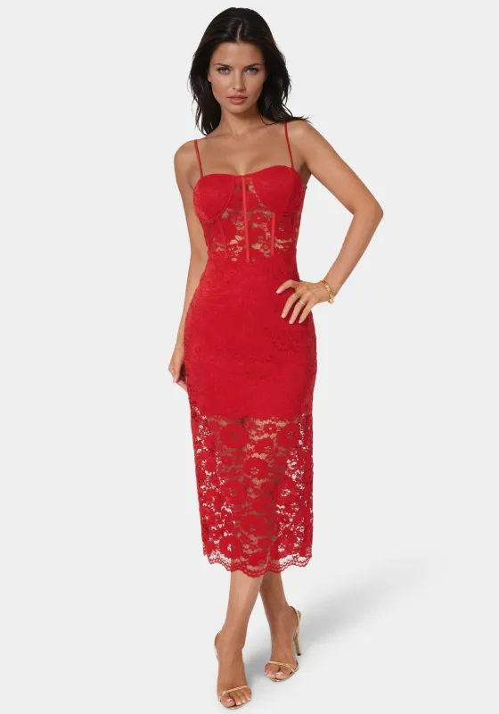 Lace Corset Midi Dress sold by Bebe