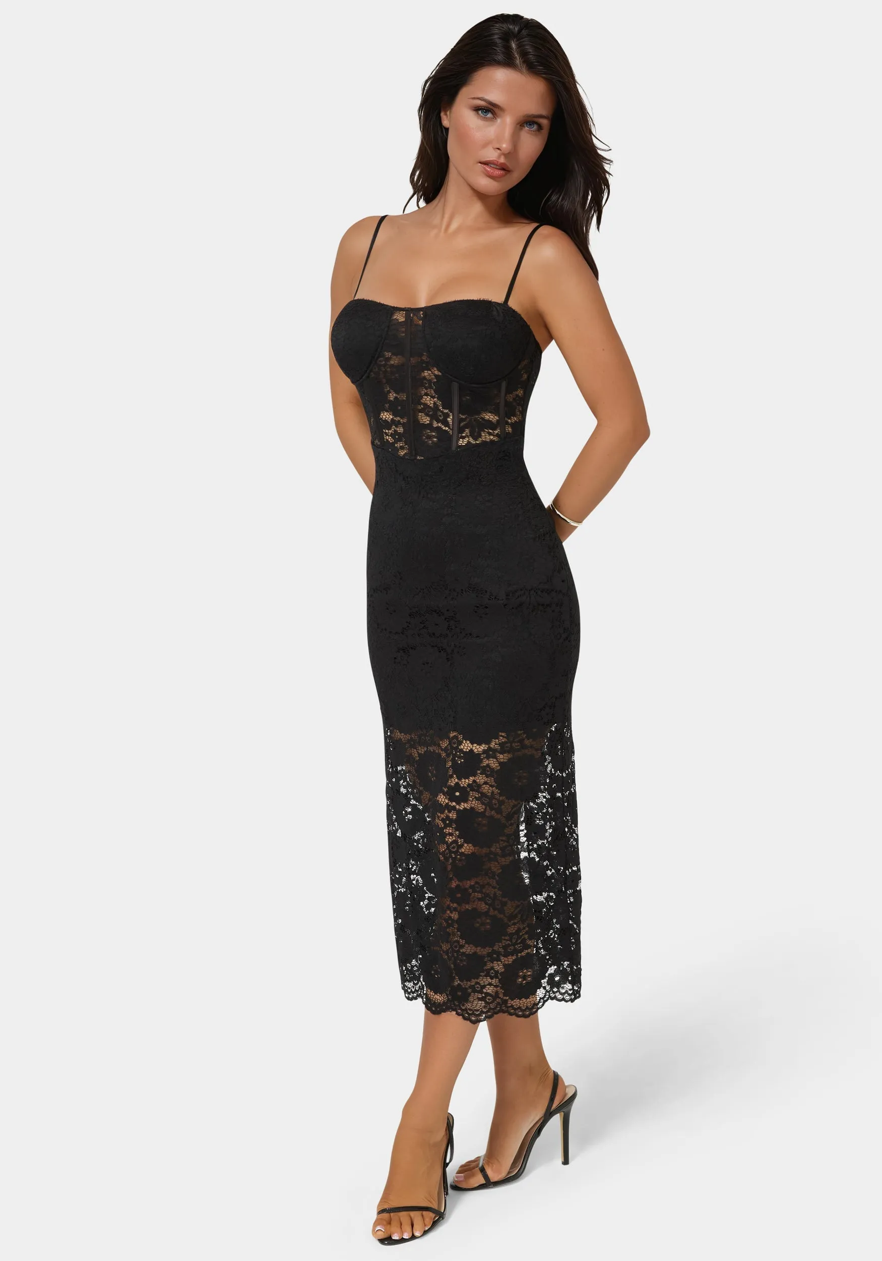 Lace Corset Midi Dress sold by Bebe product image thumbnail 2