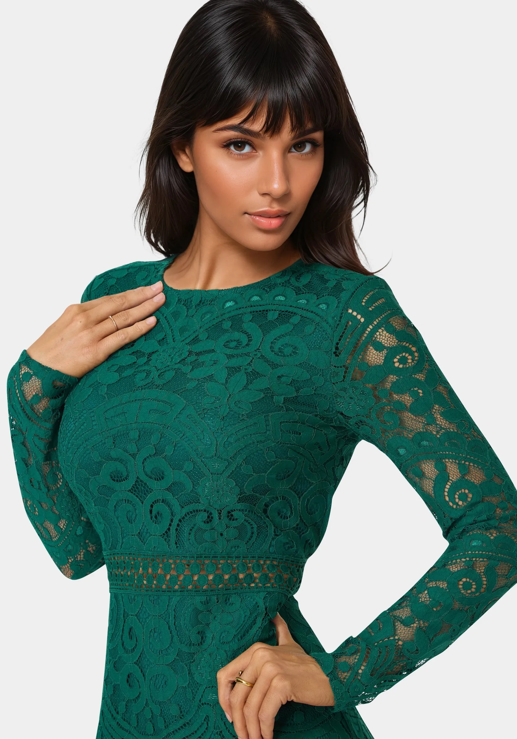 Open Back Lace Mini Dress sold by Bebe product image thumbnail 4