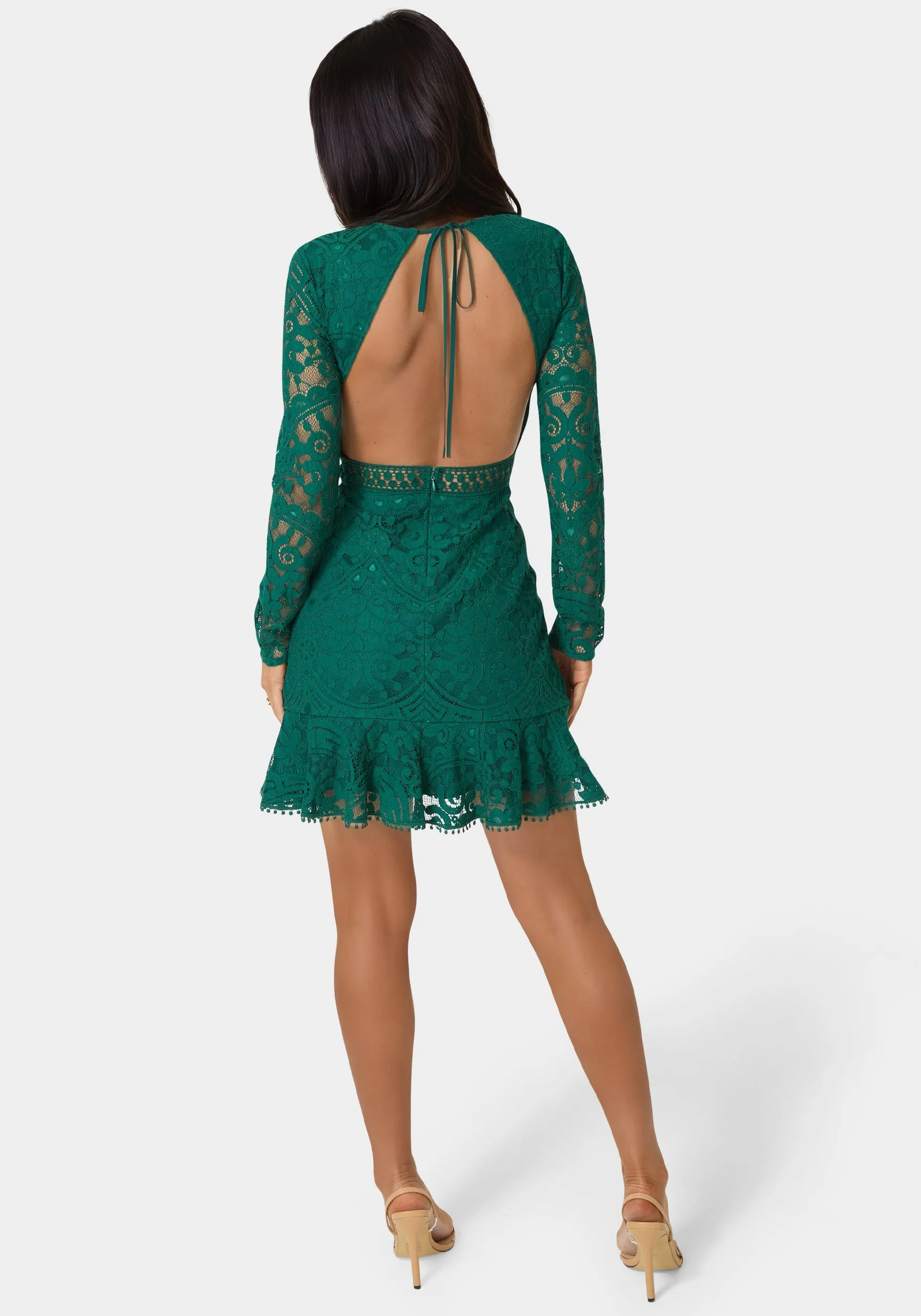 Open Back Lace Mini Dress sold by Bebe product image thumbnail 3