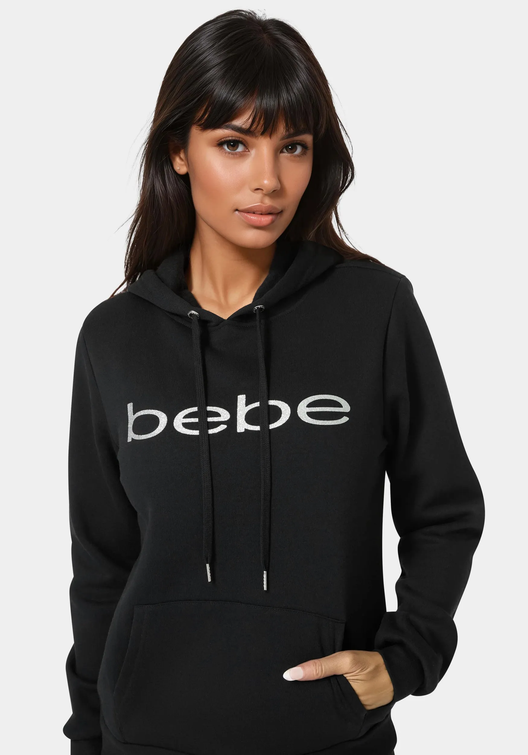Glitter Logo Fleece Hoodie sold by Bebe product image thumbnail 4