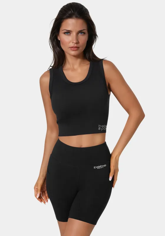 Double Layer Front Seamless Crop Tank sold by Bebe