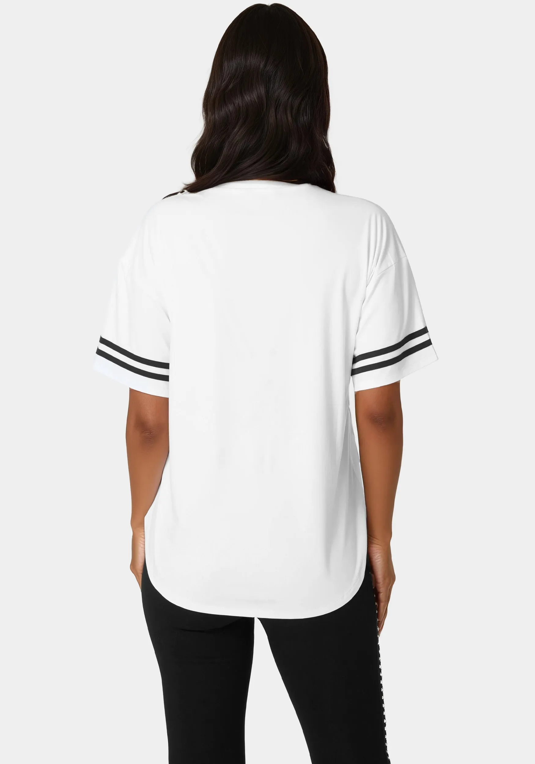 Curved Hem Active Top With Glitter Logo sold by Bebe product image thumbnail 3