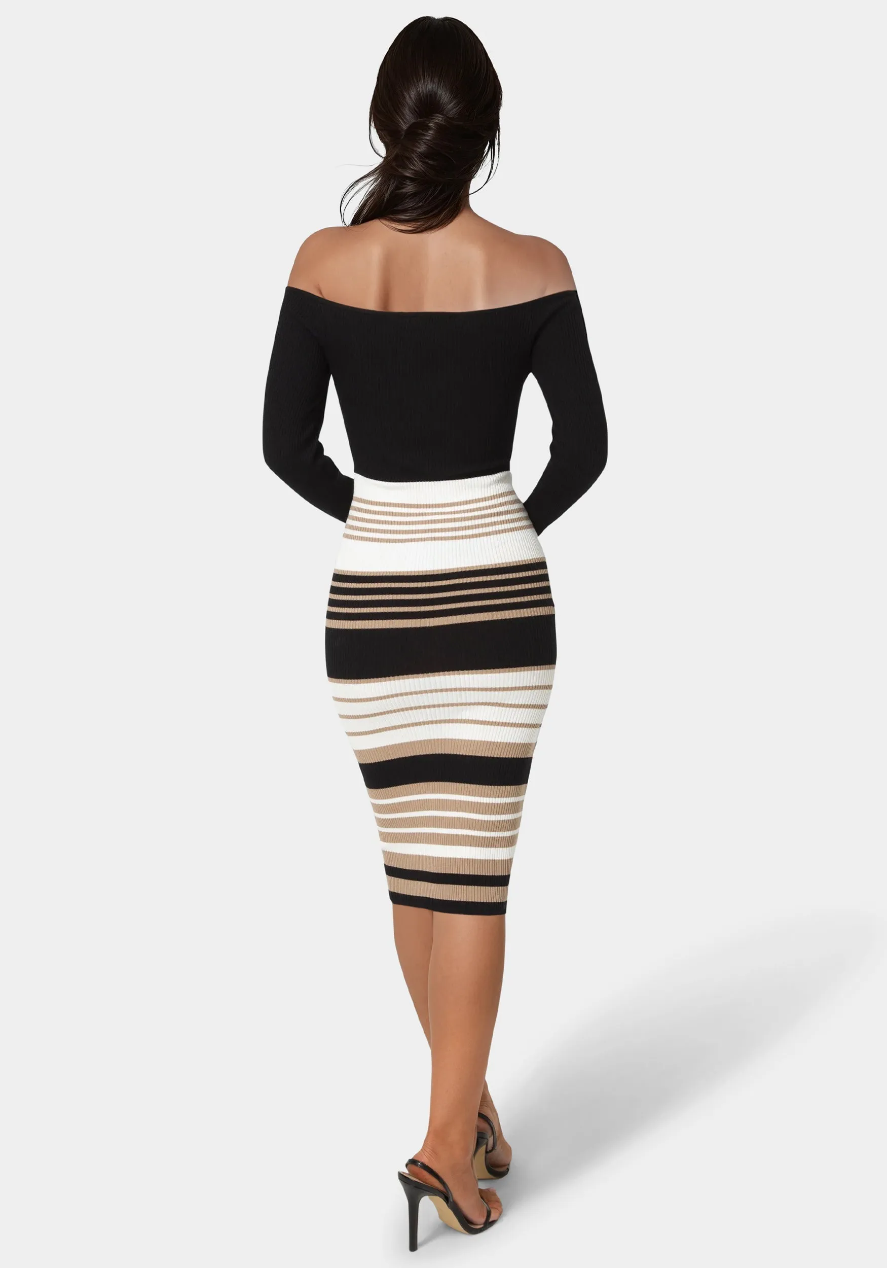 Off Shoulder Stripe Dress sold by Bebe product image thumbnail 3