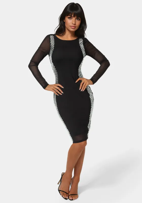 BodyCon Embellished Knee Length Dress sold by Bebe