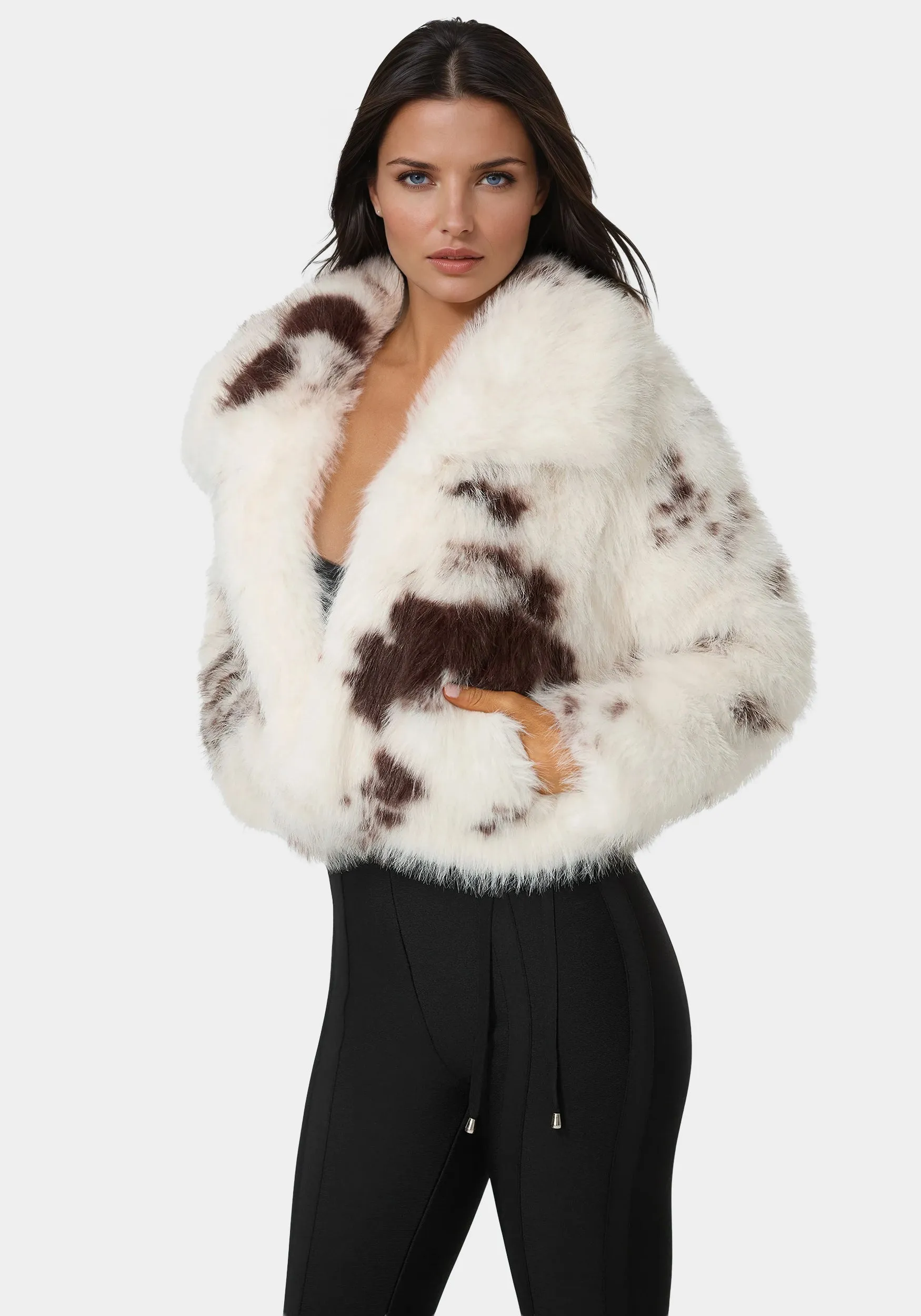Faux Fur Animal Print Short Jacket sold by Bebe product image thumbnail 4