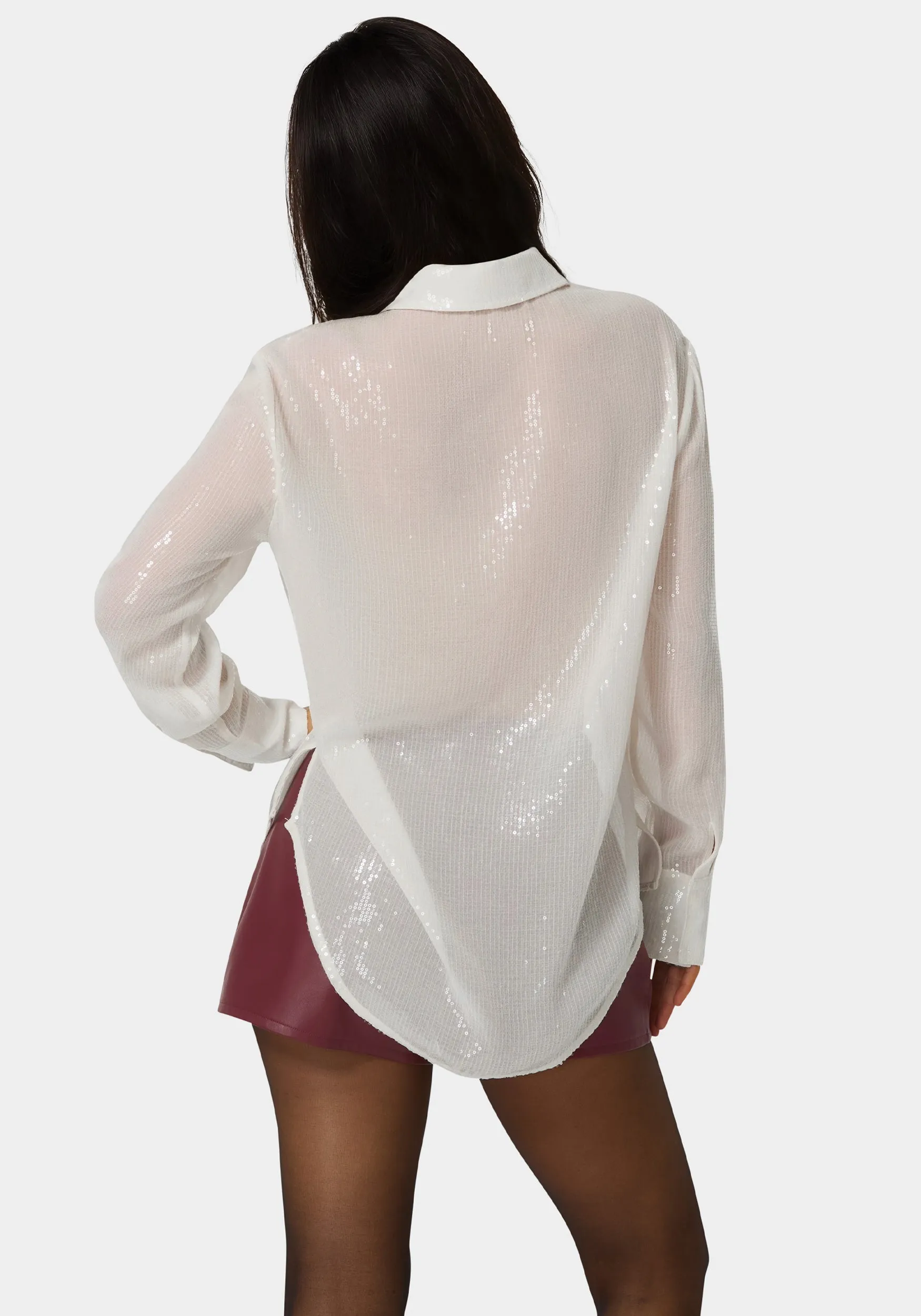 Sequin Long Sleeve Blouse sold by Bebe product image thumbnail 2