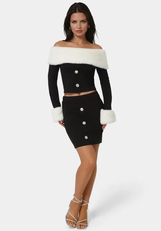 Off Shoulder Removable Faux Fur Set made by TC