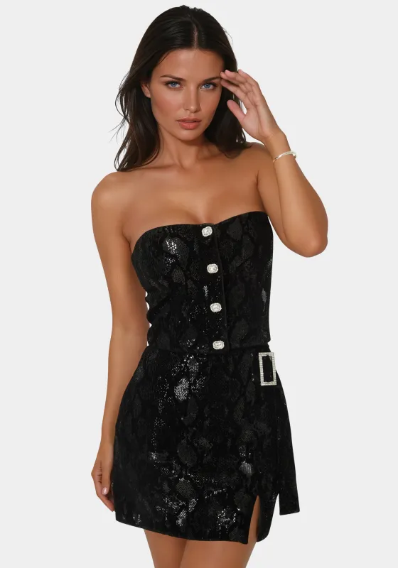 Sequin Embellished Corset sold by Bebe