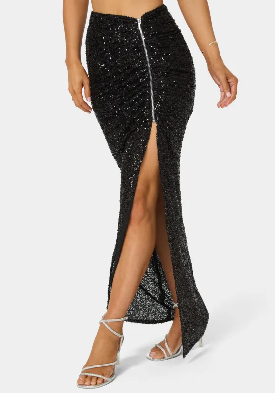 Sequin Maxi Skirt sold by Bebe