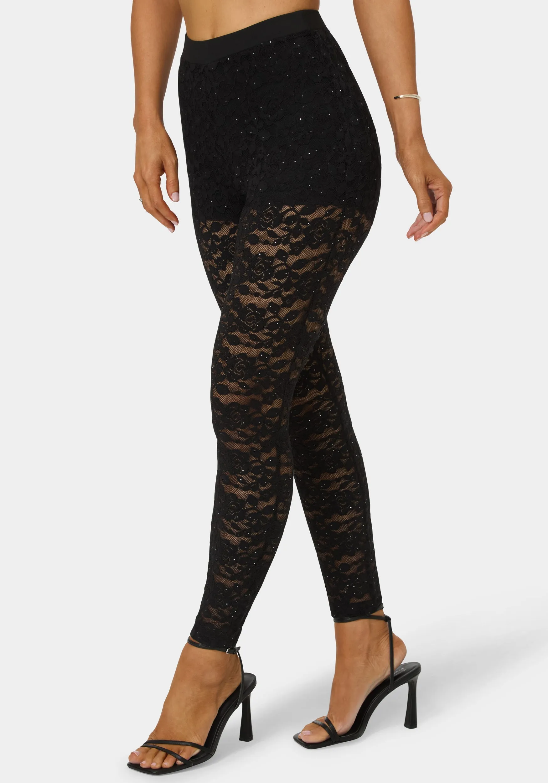 High Waist Embellished Stretch Lace Legging sold by Bebe product image thumbnail 5