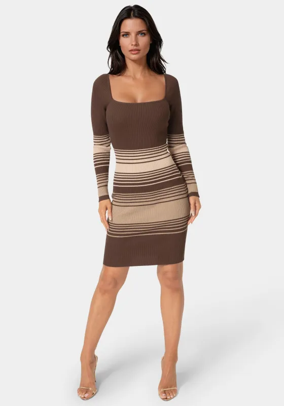 Stripe Rib Sweater Midi Dress sold by Bebe