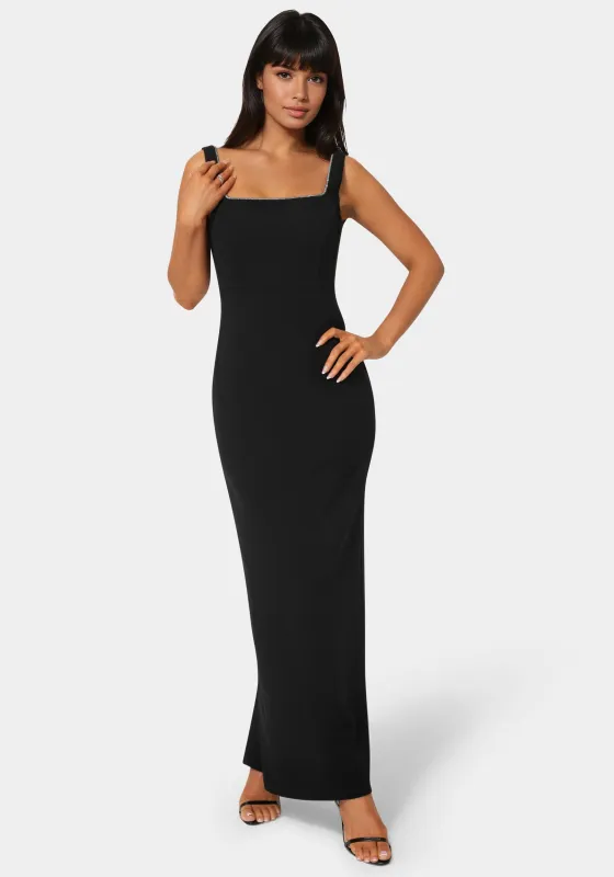 Square Neck Maxi Dress with Rhinestone sold by Bebe