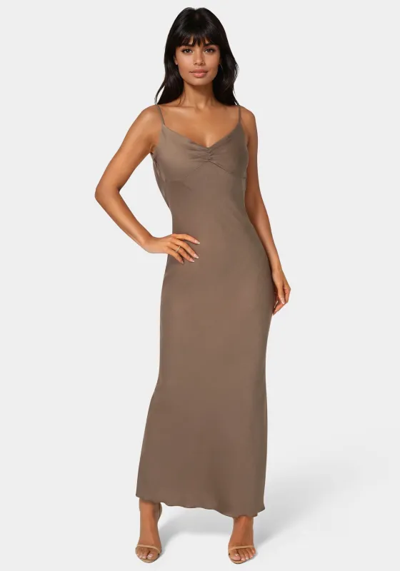 Drape Back Maxi Dress sold by Bebe