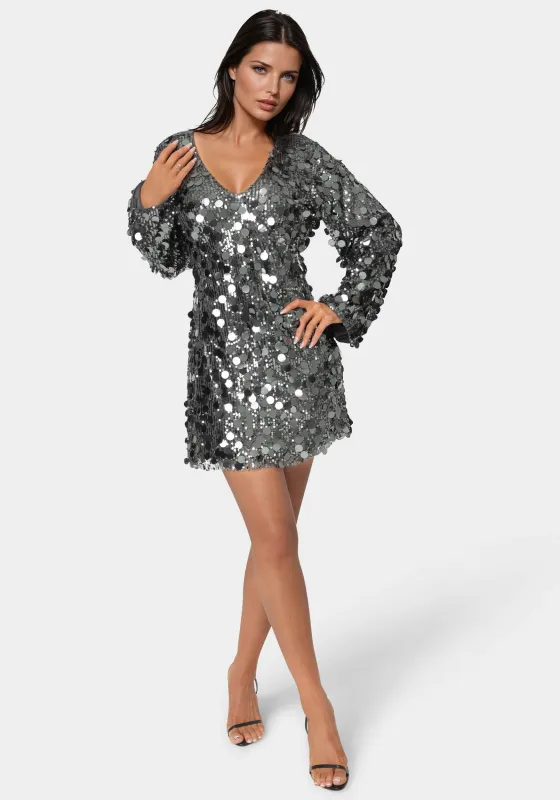 Beaded Dolman Sleeve Mini Dress sold by Bebe
