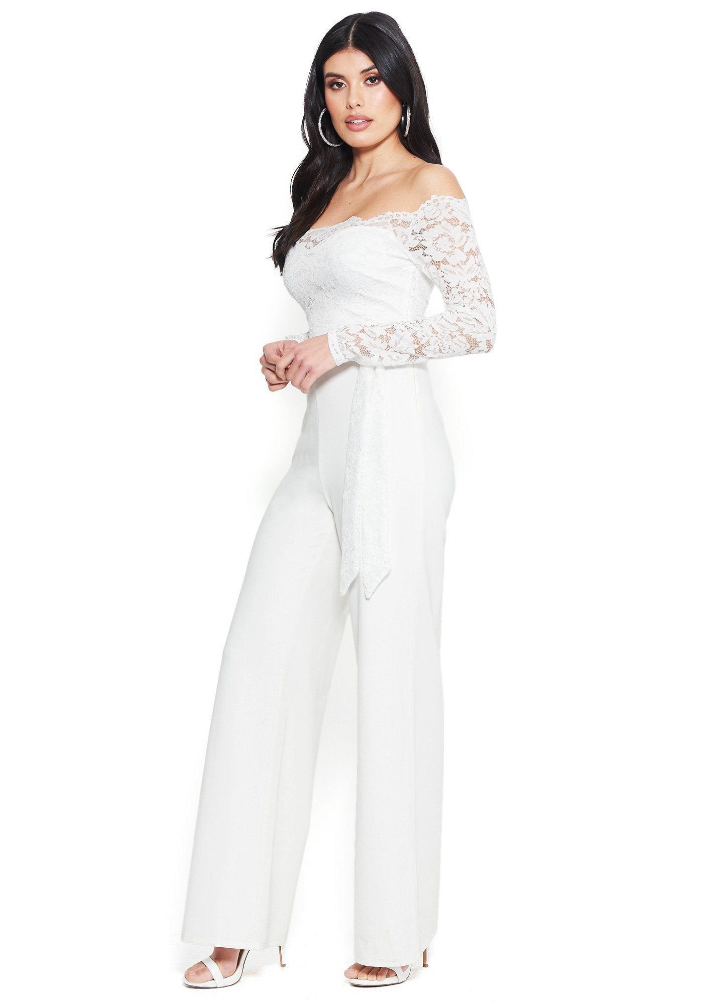 Lace Off Shoulder Jumpsuit sold by Bebe product image thumbnail 2