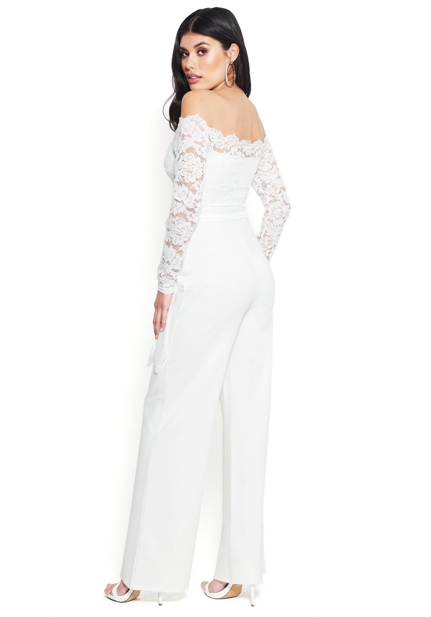 Lace Off Shoulder Jumpsuit sold by Bebe product image thumbnail 3