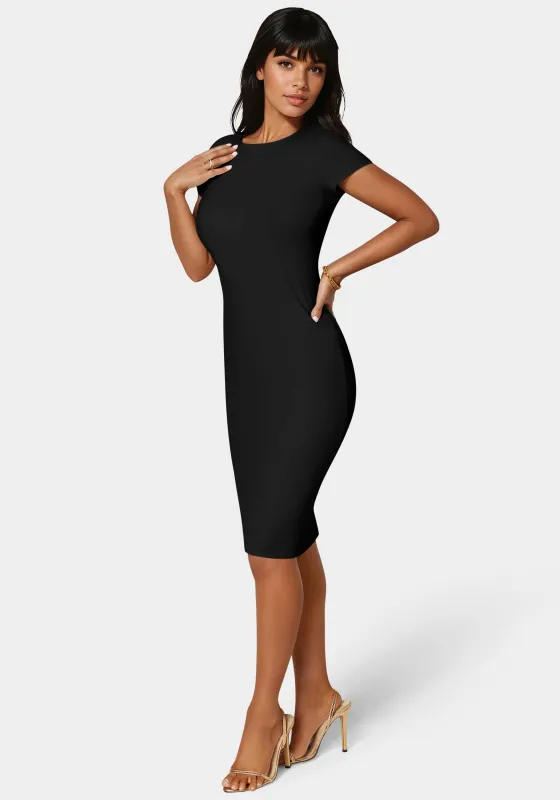 Short Sleeve Midi T-Shirt Ribbed Dress sold by Bebe