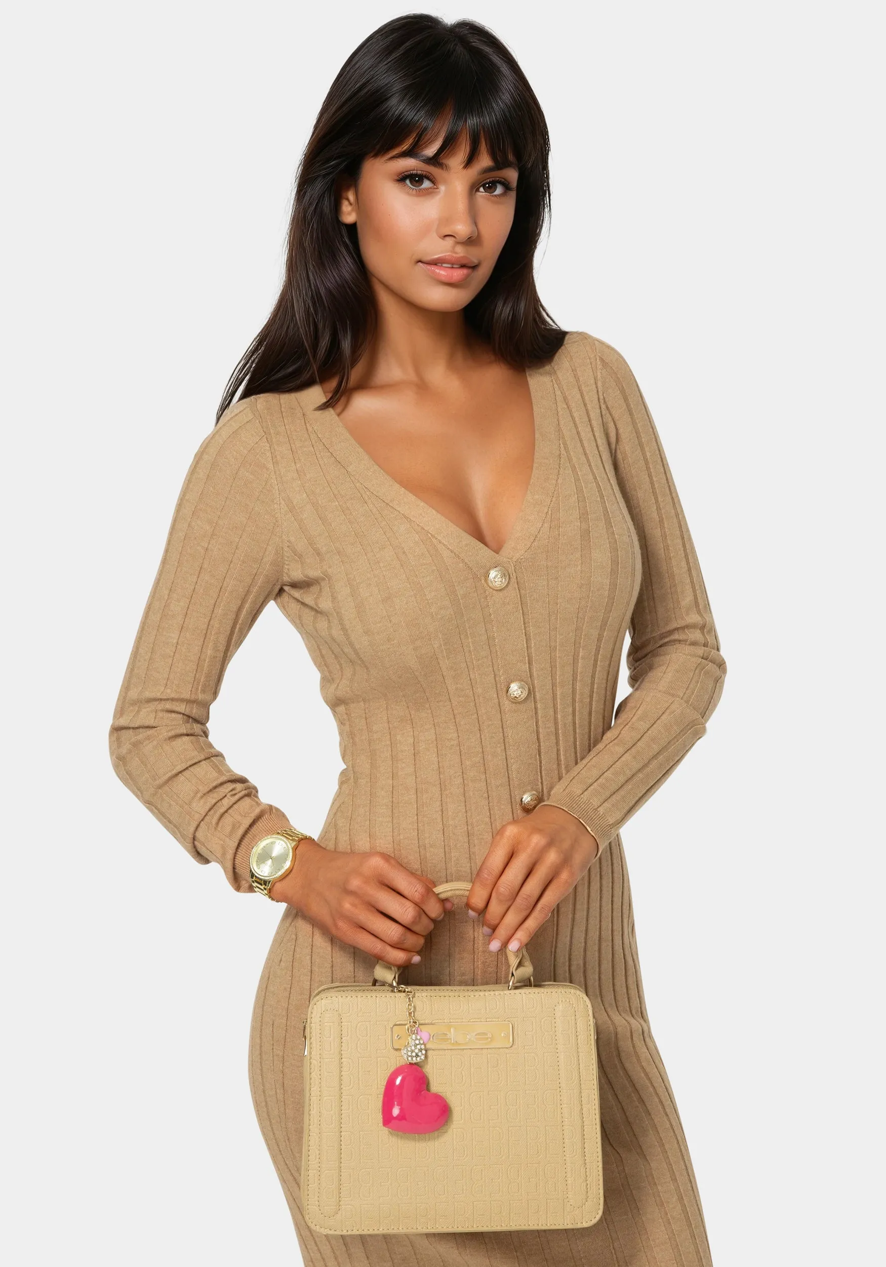 Watch & 'Hearts' Handbag Charm Set sold by Bebe