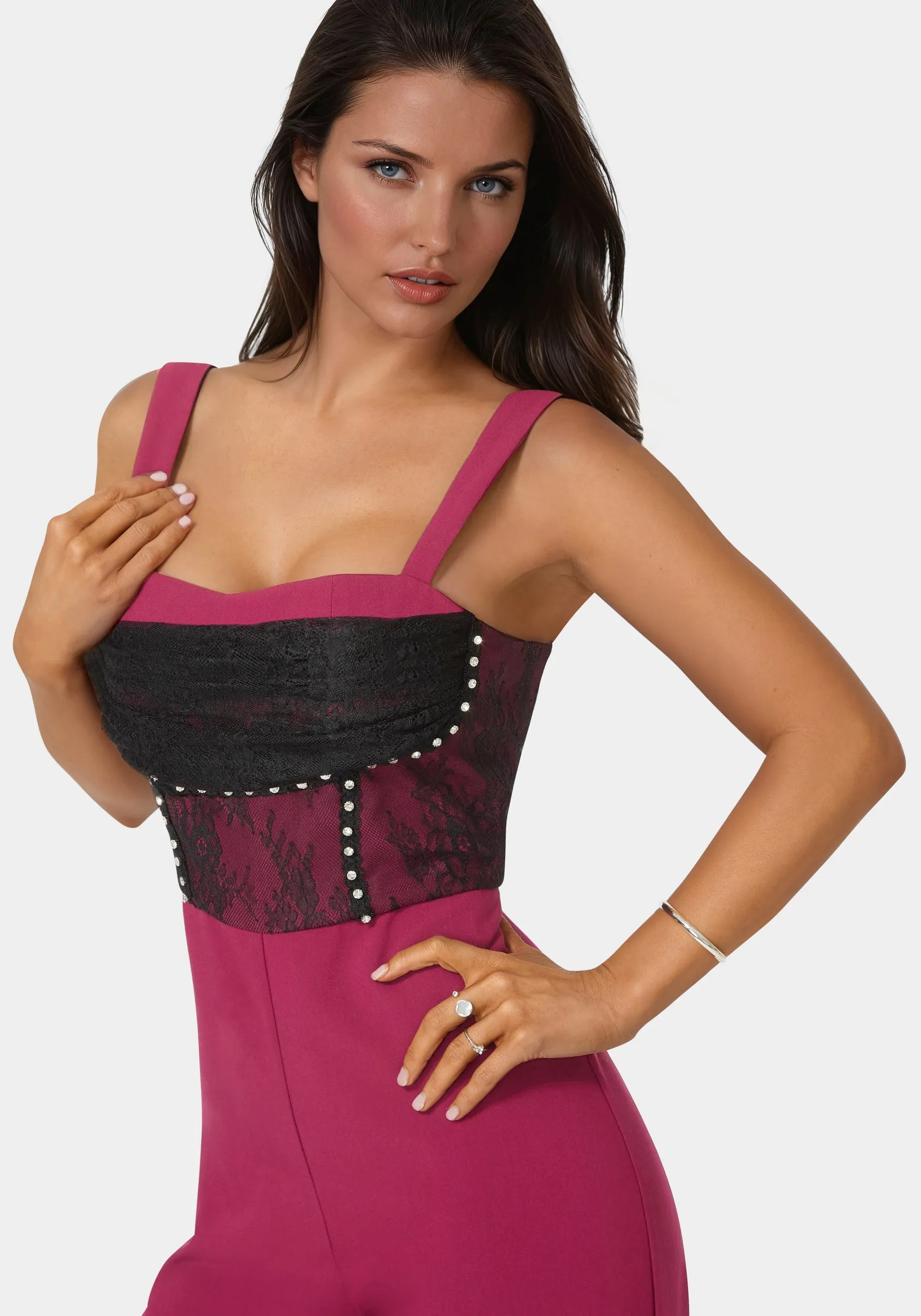Lace Piecing Corset Jumpsuit sold by Bebe product image thumbnail 3