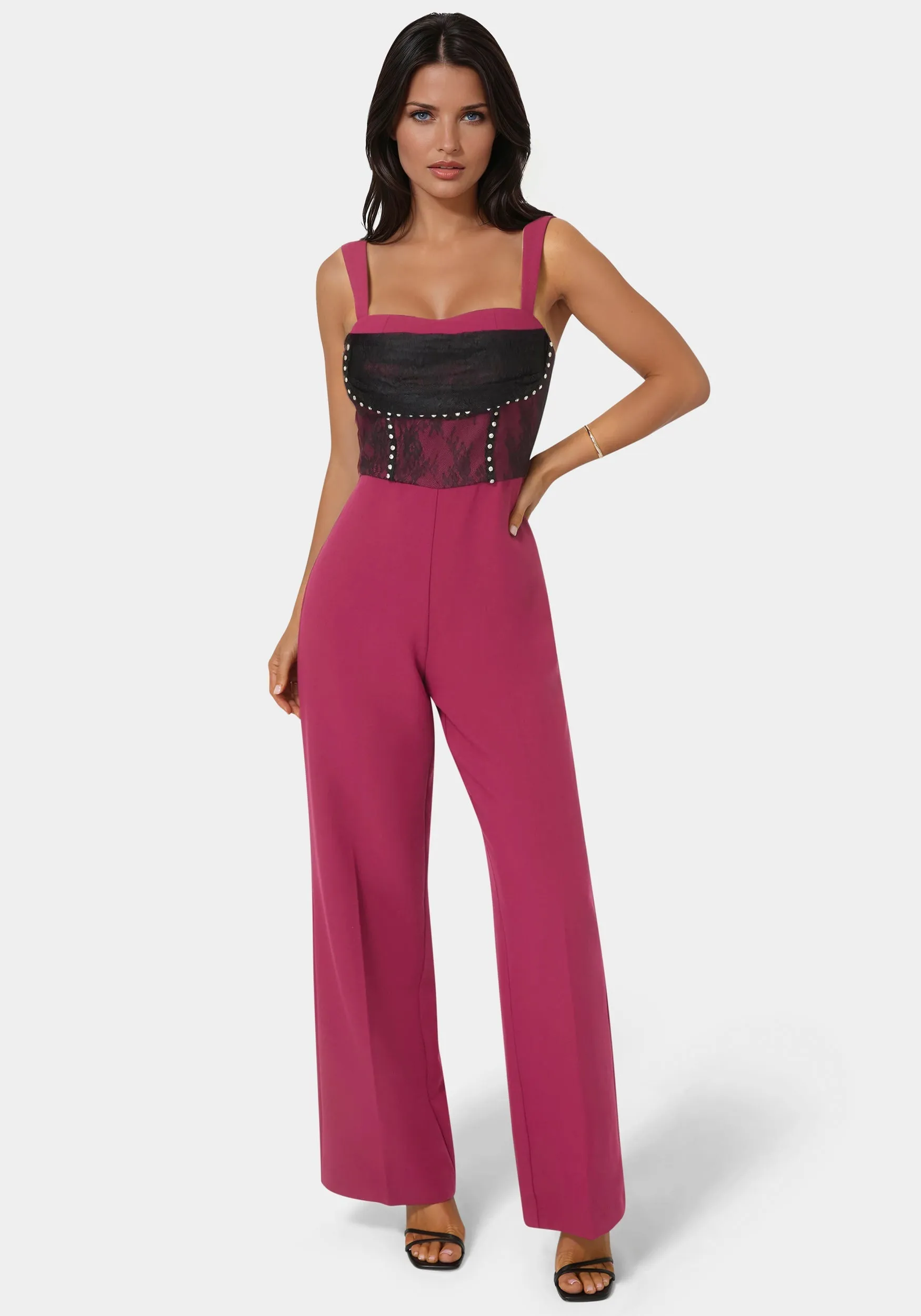 Lace Piecing Corset Jumpsuit sold by Bebe product image thumbnail 4