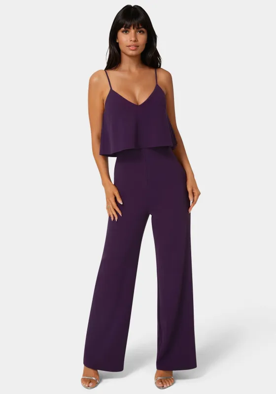 Ruffle Wide Leg Jumpsuit sold by Bebe