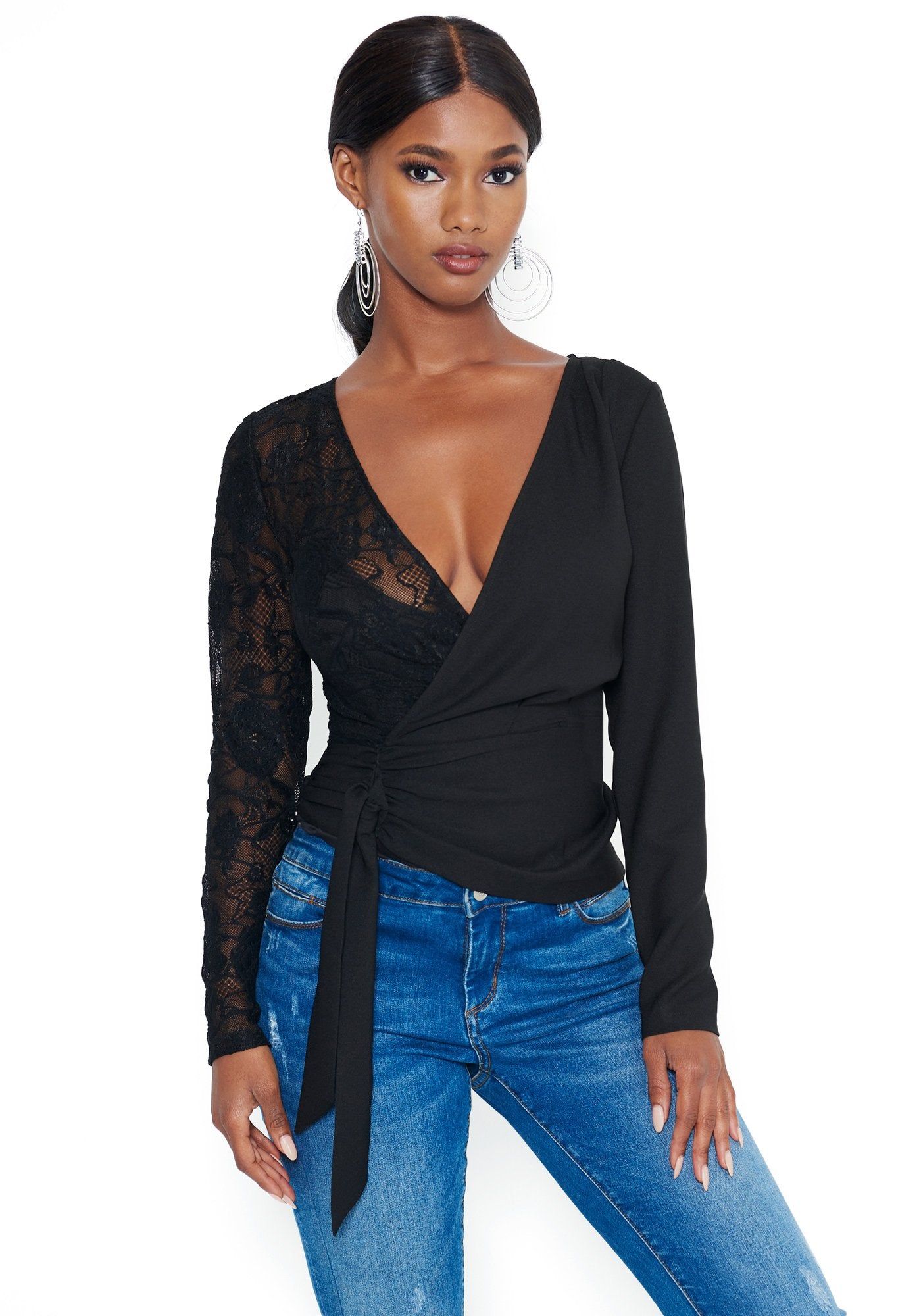 Mixed Wrap Top sold by Bebe product image thumbnail 2