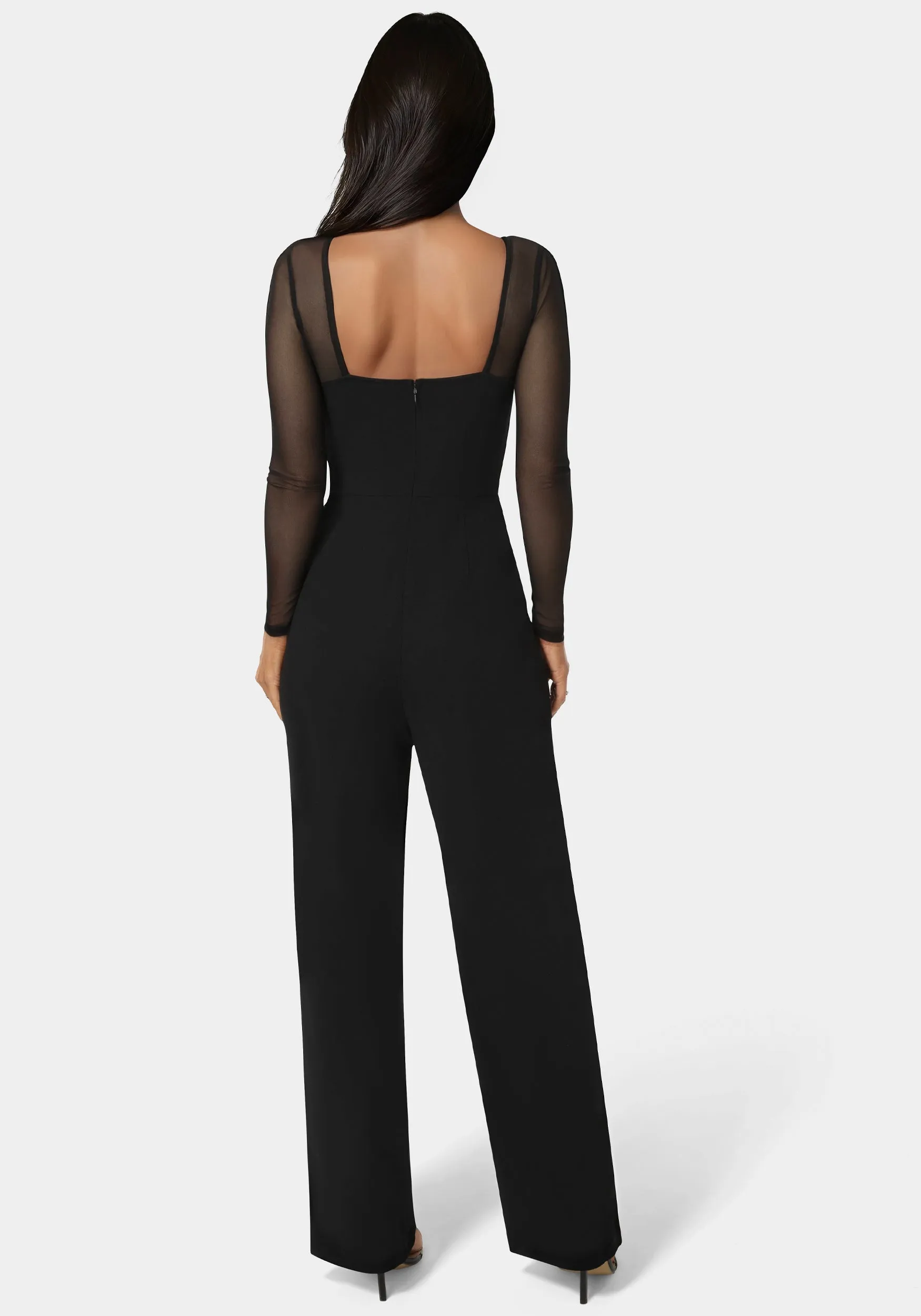 Scuba Mesh Square Neck Jumpsuit sold by Bebe product image thumbnail 3