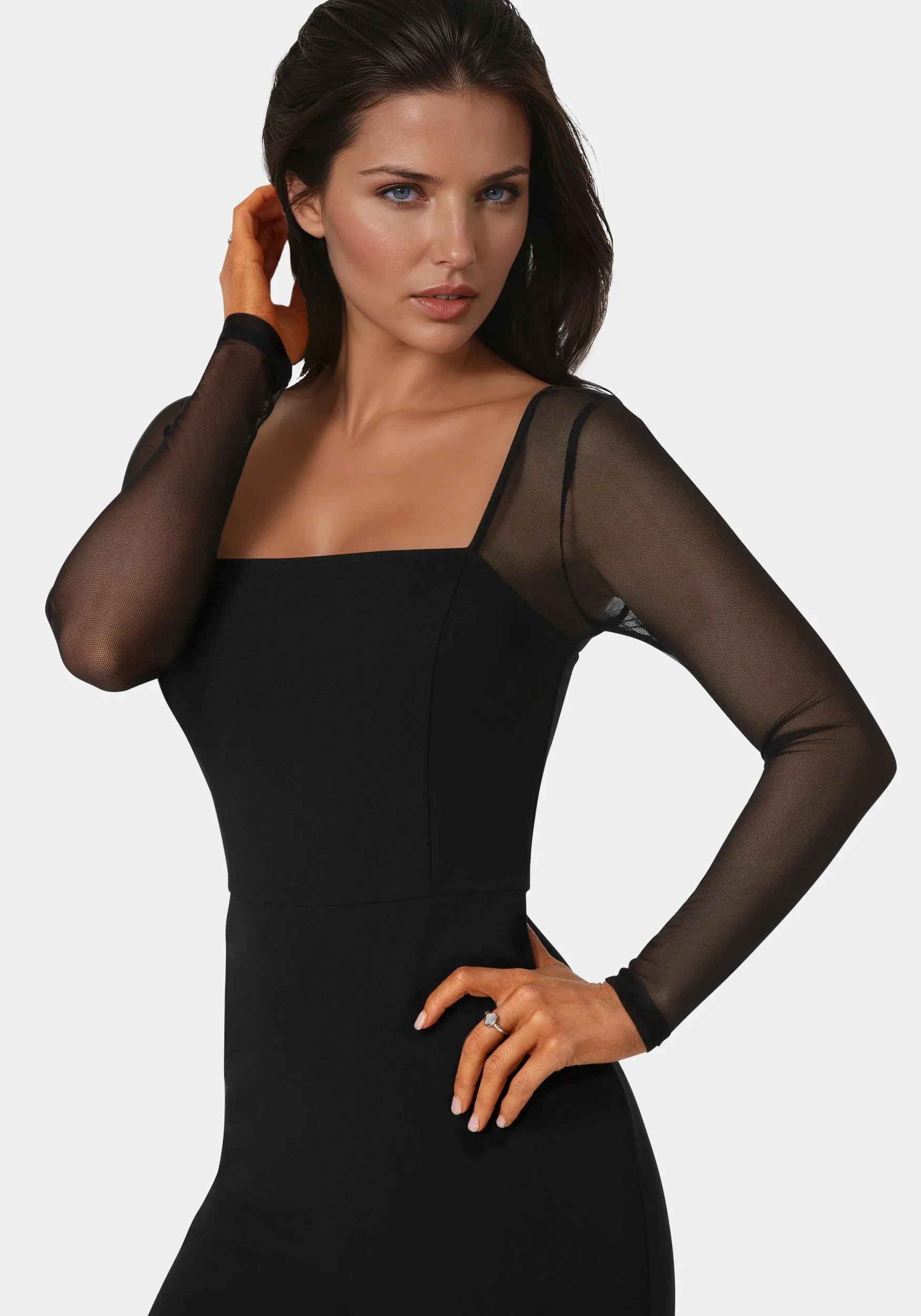 Scuba Mesh Square Neck Jumpsuit sold by Bebe product image thumbnail 4