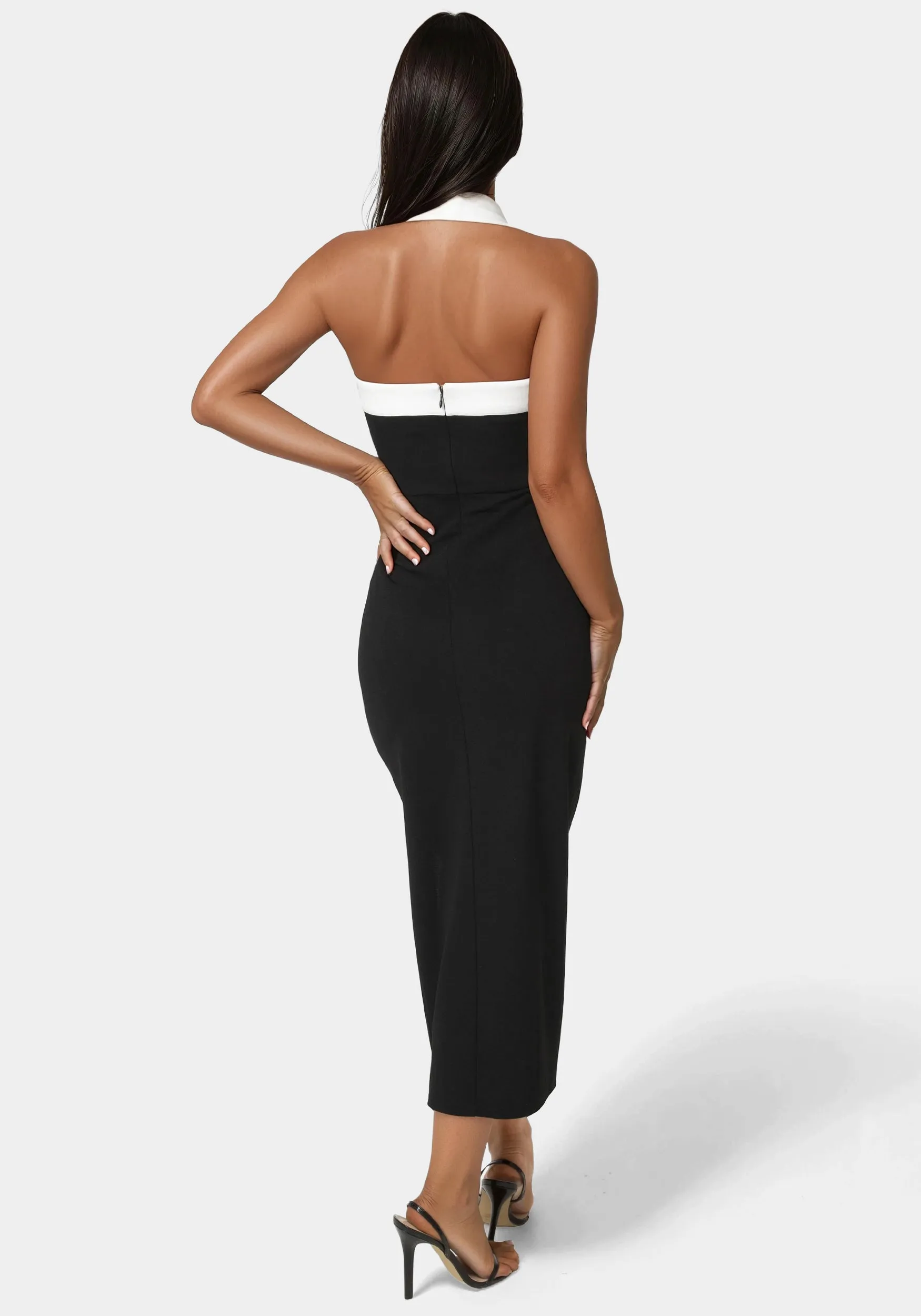 Colorblock Halter Neck Midi Dress sold by Bebe product image thumbnail 3