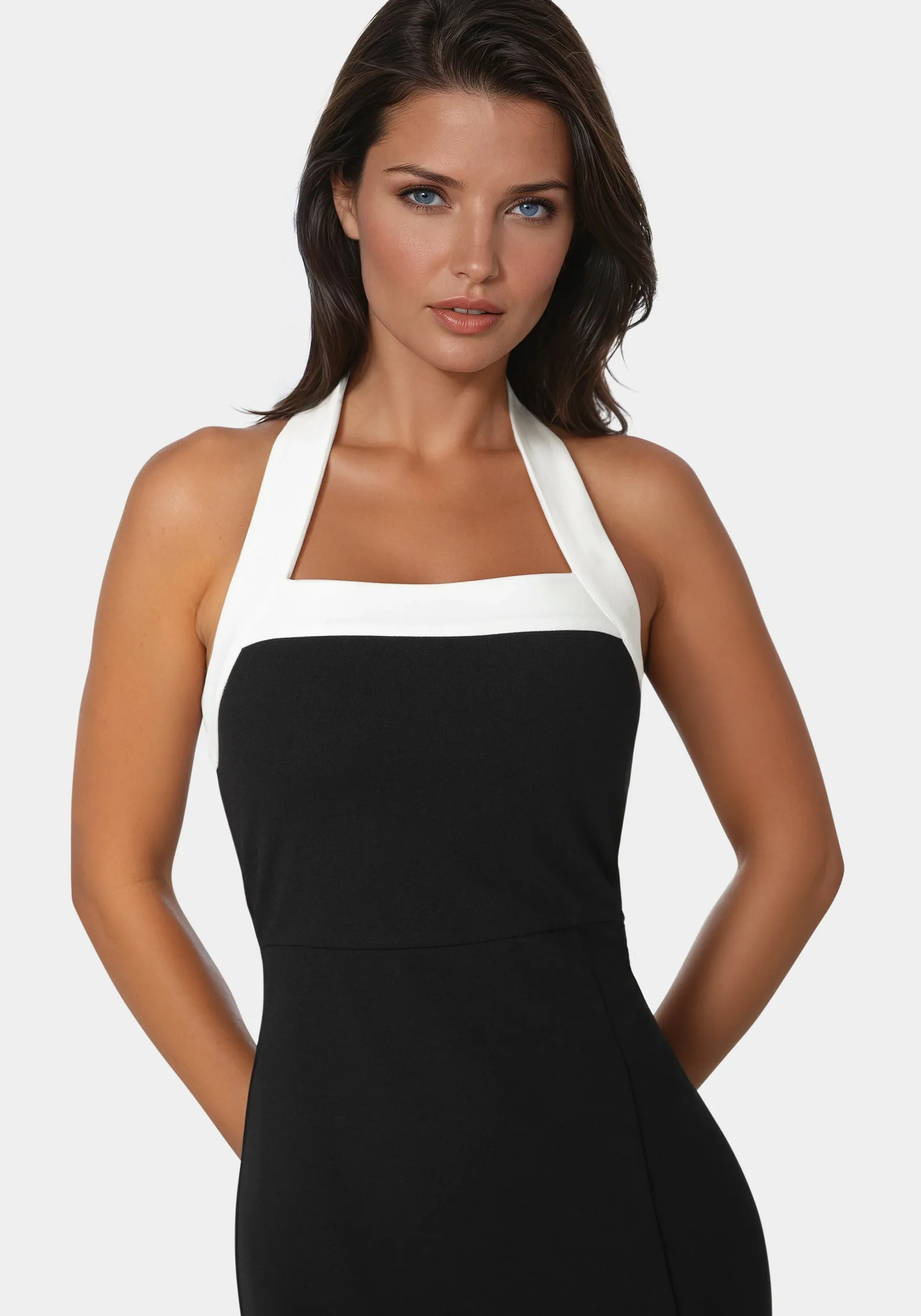 Colorblock Halter Neck Midi Dress sold by Bebe product image thumbnail 4