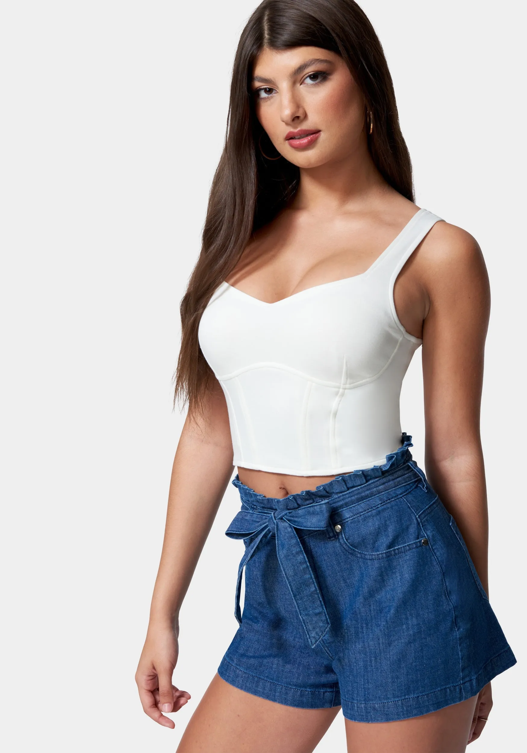 Cropped Scuba Corset Top sold by Bebe product image thumbnail 2