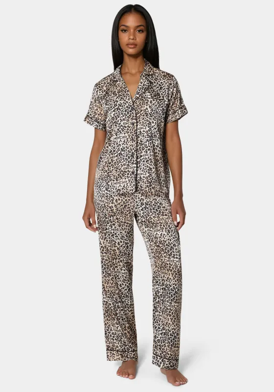 Notch Collar Silky Satin Sets sold by Bebe