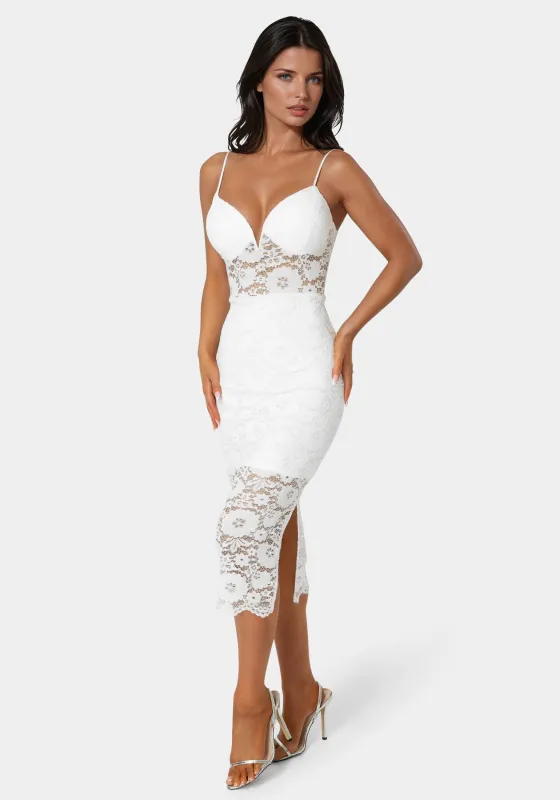 Lace-Up Back Midi Dress sold by Bebe