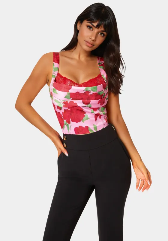 Front Drape Corset Top sold by Bebe