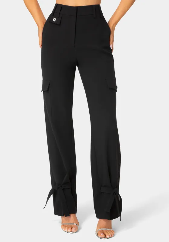 High Waist Tie Detail Cargo Jogger made by TC