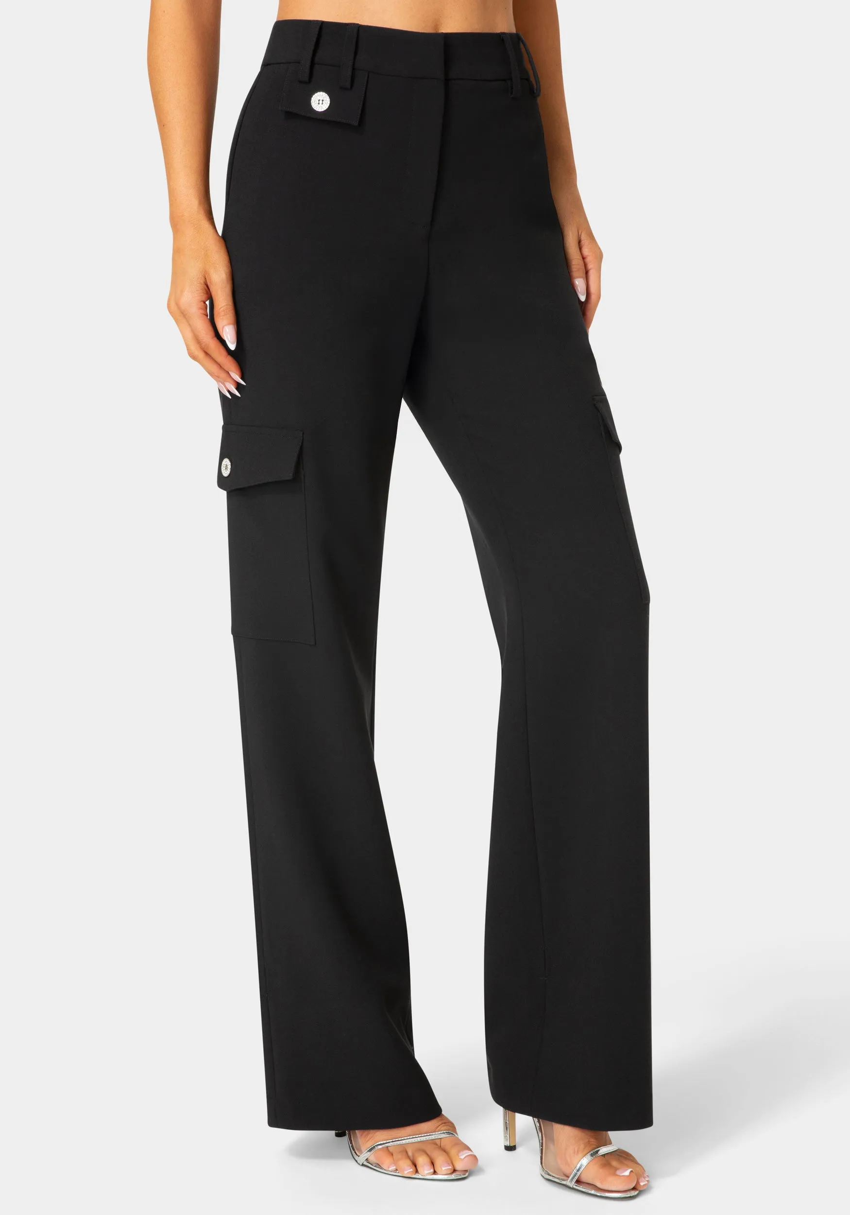 High Waist Tie Detail Cargo Jogger sold by Bebe product image thumbnail 2