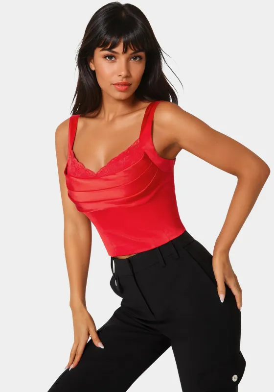 Front Drape Corset Top sold by Bebe