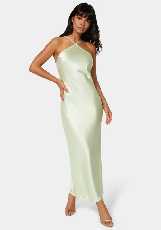 Halter Neck Satin Gown sold by Bebe