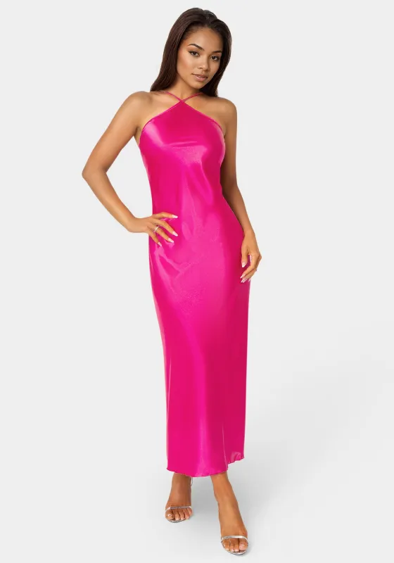 Halter Neck Satin Gown made by Jump