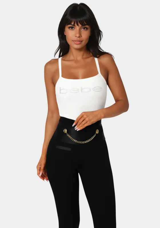 Bebe Logo Racer Back Rib Tank sold by Bebe