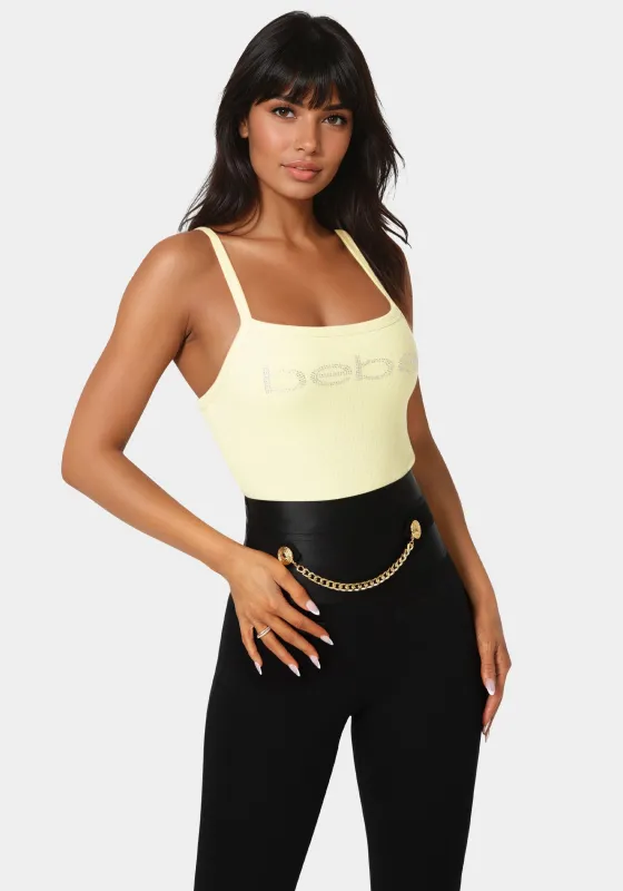 Bebe Logo Racer Back Rib Tank sold by Bebe