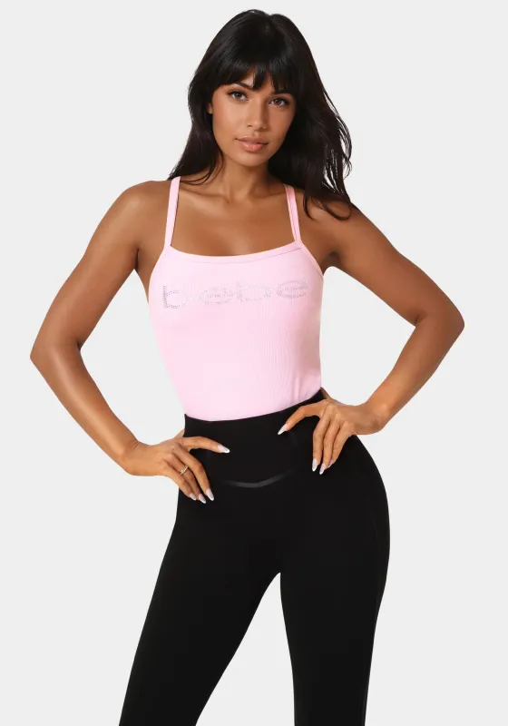 Bebe Logo Racer Back Rib Tank sold by Bebe