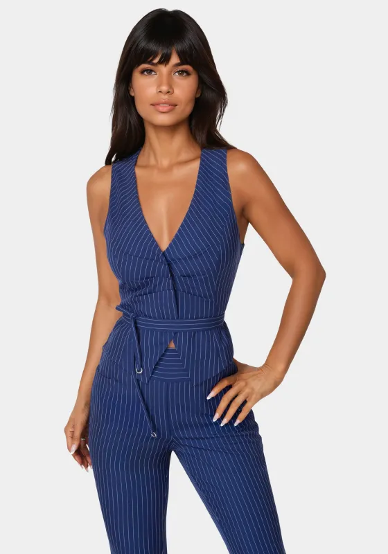 Tailored Stripe Vest sold by Bebe