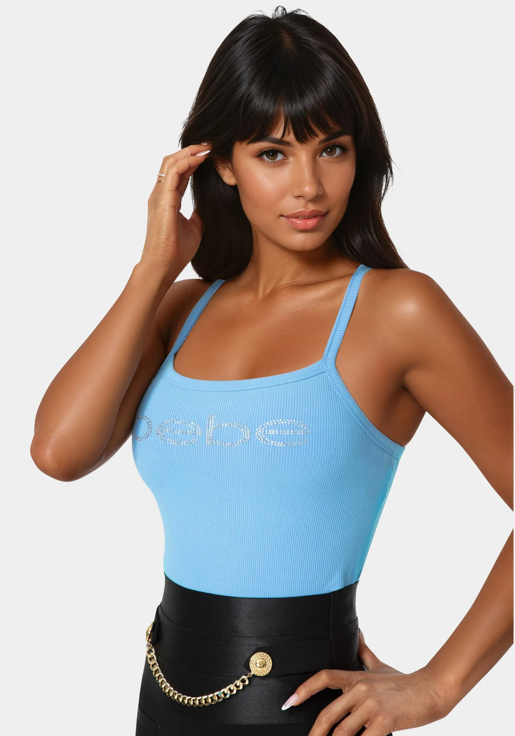 Bebe Logo Racer Back Rib Tank sold by Bebe product image thumbnail 4