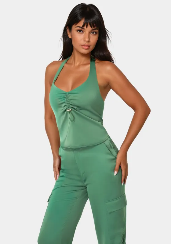 Front Shirring Halter Top sold by Bebe