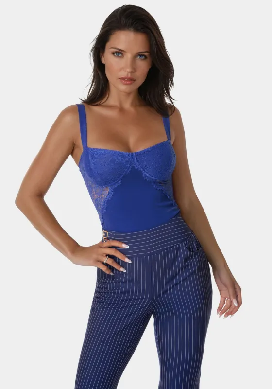 Lace Insert Corset Top sold by Bebe