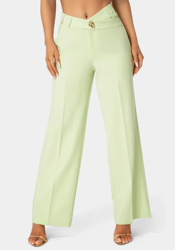 High Waist Overlap Wide Leg Pant made by TC