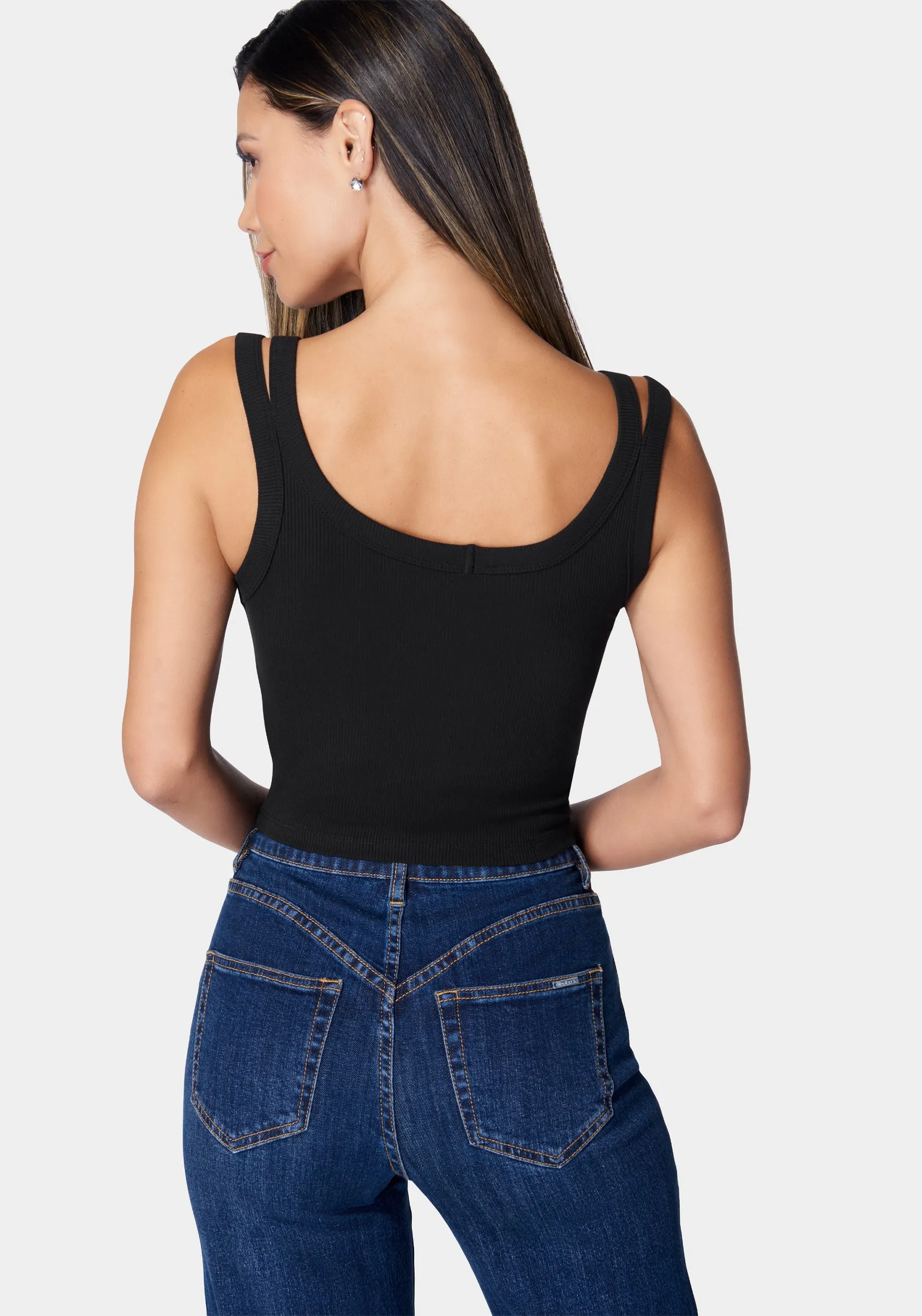 Bebe Logo Cropped Rib Top sold by Bebe product image thumbnail 2