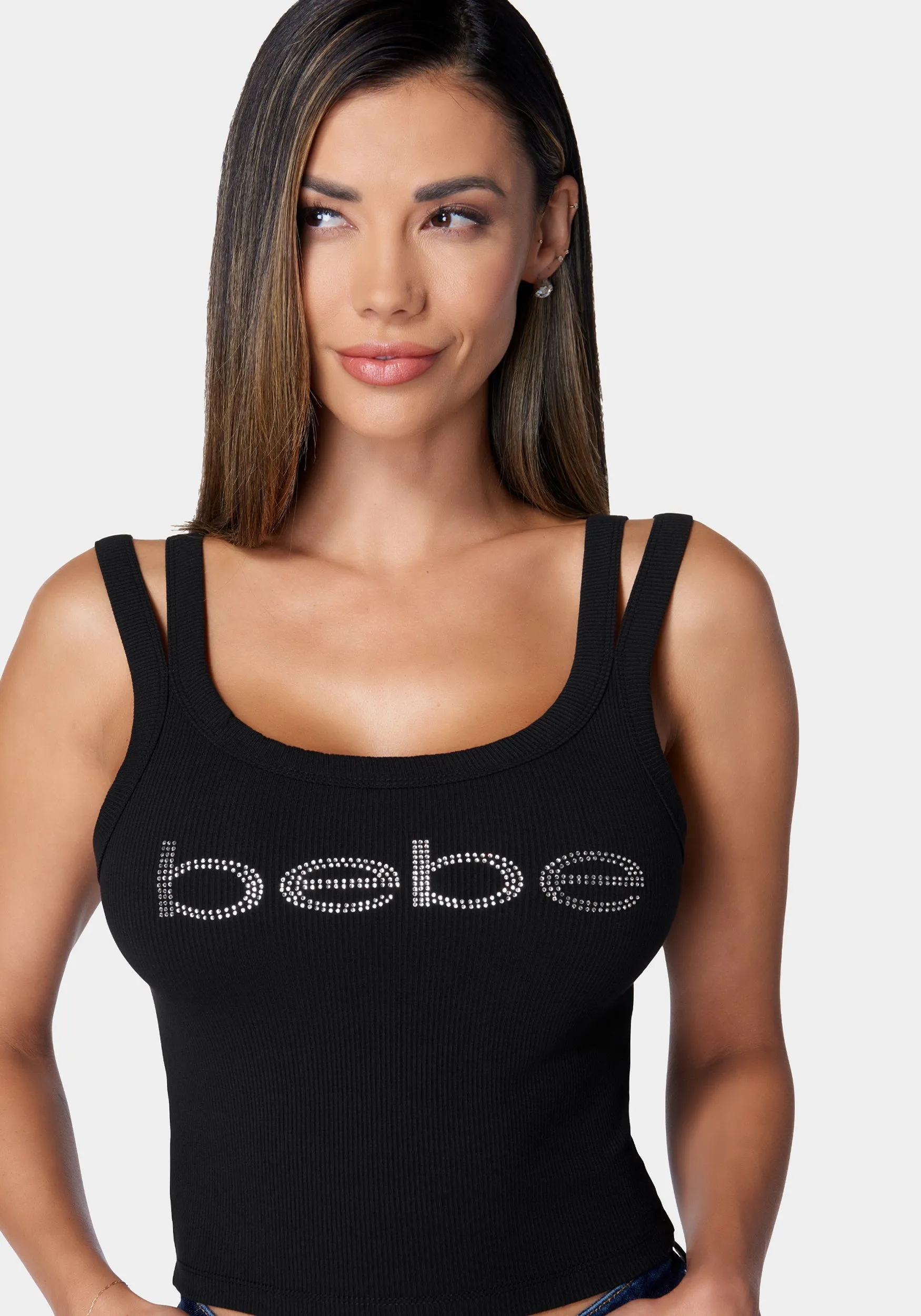 Bebe Logo Cropped Rib Top sold by Bebe product image thumbnail 4